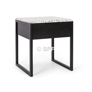 Avalon Black Side Table( Terrazzo Top)