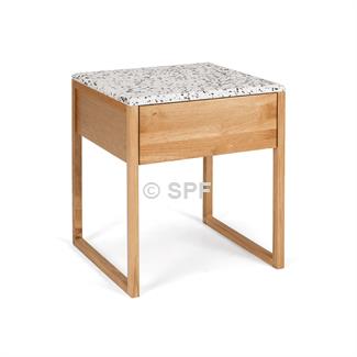 Avalon Natural Side Table(Terrazzo Top)
