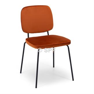 Clyde Dining Chair Burnt Orange velvet
