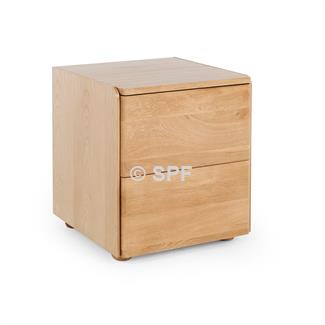 Cube Side Table 2drw (Oak Top)