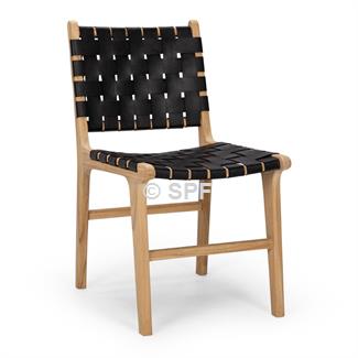 Indo Woven Dining Chair Black