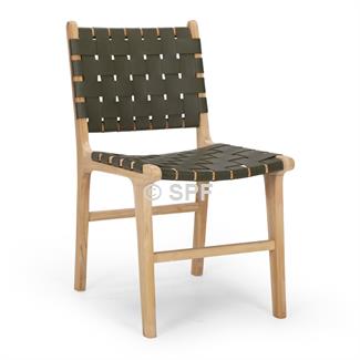 Indo Woven Dining Chair Olive
