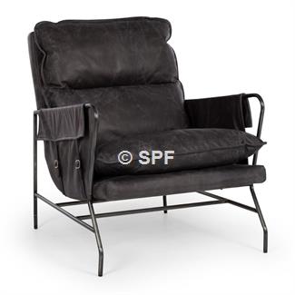 Norse Armchair Black Leather