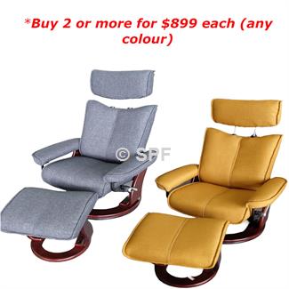 Malmo Chair with footstool Dark Grey