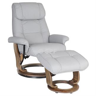 Torcello Full Leather Relax Chair Grey