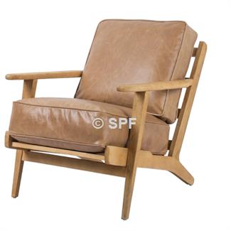 Lodge Armchair Leather Camel